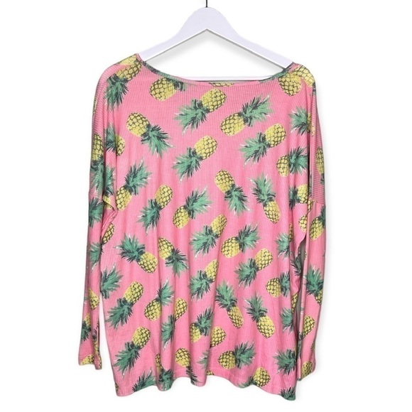 Wildfox Women’s Pineapple Palace Beach Knit Top Swim Coverup Top Pink Size XS - Picture 2 of 9